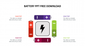 Free - Editable battery ppt free download design - Four Nodes